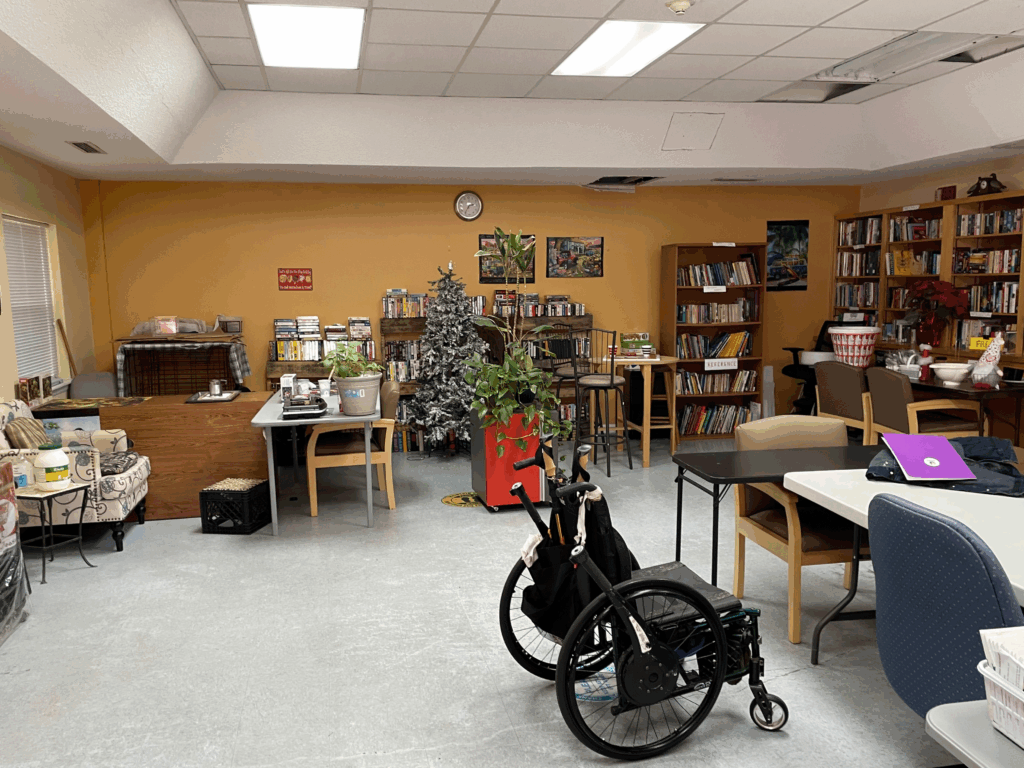 Another view of "the Room", including the books Skeeter rescued.